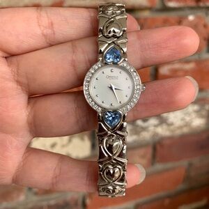 Caravelle by Bulova Watch Blue Rhinestones Watch Untested